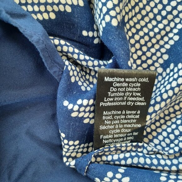 Anthropologie 11 1 TYLHO West Street Dress Blue Chevron Zig Zag Print Womens XS - Picture 12 of 15